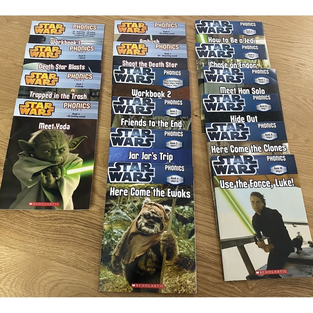 Star Wars Phonics By Scholastica Includes 14 Phonics Books & 2 Work Books
